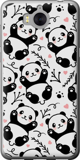 Чехол на Huawei Y5 2017 Панды 4318t-992 (Белый)