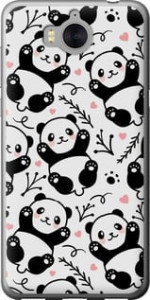 Чехол на Huawei Y5 2017 Панды 4318u-992 (Белый)