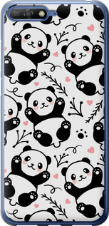 Чехол на Huawei Y6 2018 Панды 4318t-1637 (Белый)