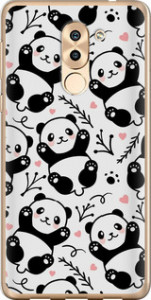 Чехол на Huawei Honor 6X Панды 4318t-460 (Белый) для Huawei Honor 6X