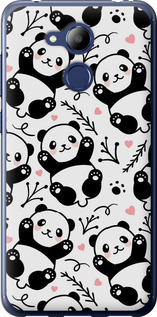 Чехол на Huawei Honor 6C Pro Панды 4318u-1358 (Белый)