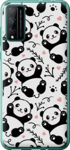 Чехол на Huawei Honor Play 4T Pro Панды 4318u-1914 (Белый)