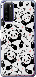 Чехол на Huawei Honor 30 Lite Панды 4318u-2074 (Белый)
