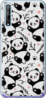 Чехол на Huawei P Smart S Панды 4318u-1813 (Белый)
