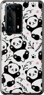 Чохол на Huawei P40 Pro Plus Панди 4318u-1917 (Білий)