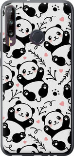 Чехол на Huawei P40 Lite E Панды 4318t-1875 (Белый)