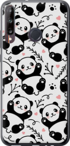 Чехол на Huawei P40 Lite E Панды 4318t-1875 (Белый) для Huawei Y7p