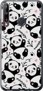 Чехол на Huawei P40 Lite E Панды 4318u-1875 (Белый)