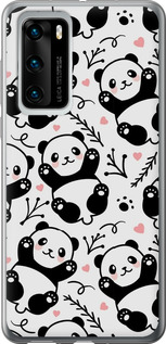 Чехол на Huawei P40 Панди 4318u-1840 (Білий)