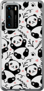 Чехол на Huawei P40 Панды 4318u-1840 (Белый)