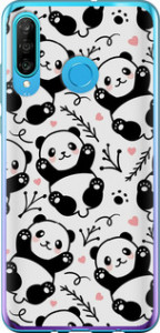 Чохол на Huawei P30 Lite Панди 4318u-1651 (Білий)