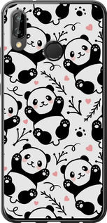 Чехол на Huawei P20 Lite Панды 4318t-1410 (Белый)