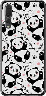 Чохол на Huawei P20 Pro Панди 4318t-1470 (Білий)