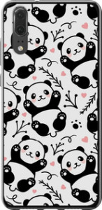 Чехол на Huawei P20 Панды 4318u-1396 (Белый)