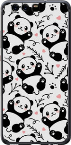 Чехол на Huawei P10 Панды 4318u-780 (Белый)