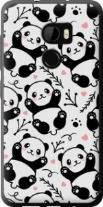 Чехол на HTC One X10 Панды 4318u-995 (Белый)