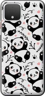Чехол на Google Pixel 4 Панды 4318u-1755 (Белый)
