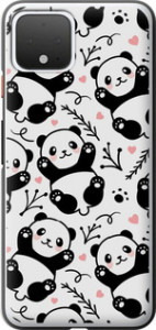 Чехол на Google Pixel 4 Панды 4318u-1755 (Белый)