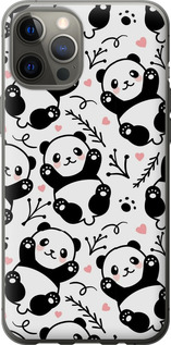 Чехол на iPhone 12 Pro Max Панды 4318t-2054 (Белый)