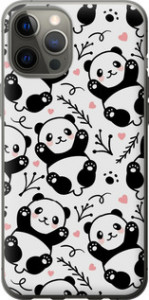 Чехол на iPhone 12 Pro Max Панды 4318t-2054 (Белый)