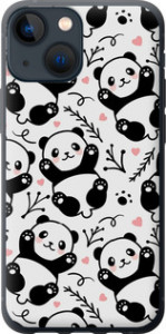 Чехол на iPhone 13 Mini Панды 4318u-2373 (Белый)