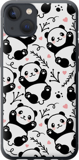 Чехол на iPhone 13 Панди 4318u-2374 (Білий)