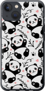 Чехол на iPhone 13 Панды 4318u-2374 (Белый)