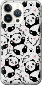 Чехол на iPhone 13 Pro Панды 4318u-2372 (Белый)