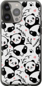Чехол на iPhone 13 Pro Max Панди 4318t-2371 (Білий)
