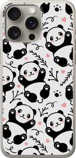 Чехол на iPhone 15 Pro Max Панды 4318u-3098 (Белый)