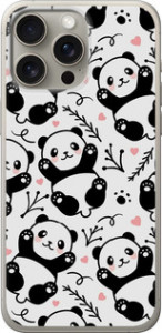 Чехол на iPhone 15 Pro Max Панды 4318u-3098 (Белый)