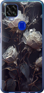 Чехол на ZTE Blade V2020 Розы 2 5550u-2529 (Черный)
