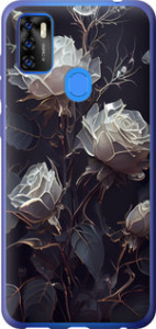 Чехол на ZTE Blade A7S 2020 Розы 2 5550u-2454 (Черный)