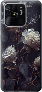 Чехол на Xiaomi Redmi 10C Розы 2 5550u-2591 (Чорний)