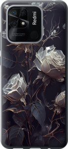 Чехол на Xiaomi Redmi 10C Розы 2 5550u-2591 (Черный)