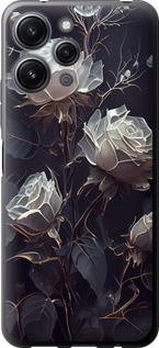 Чохол для Xiaomi Redmi 12 Рози 2 5550u-3114 (Чорний)