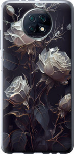 Чохол на Xiaomi Redmi Note 9T Рози 2 5550u-2261 (Чорний)