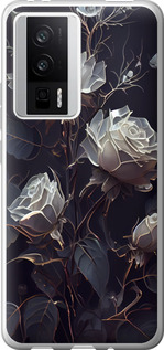 Чехол на Xiaomi Redmi K60 Розы 2 5550u-2973 (Черный)