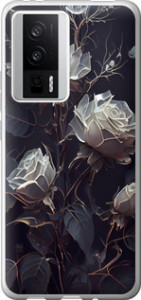Чехол на Xiaomi Redmi K60 Розы 2 5550u-2973 (Черный) для Xiaomi Redmi K60 Pro