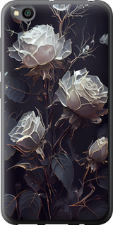 Чехол на Xiaomi Redmi Go Рози 2 5550u-1667 (Чорний)