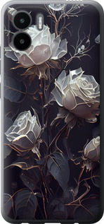 Чехол на Xiaomi Redmi A1 Розы 2 5550u-2768 (Черный)