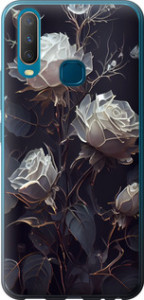 Чохол на Vivo Y15 Рози 2 5550u-1791 (Чорний)