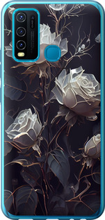 Чехол на Vivo Y30 Розы 2 5550u-2154 (Черный)