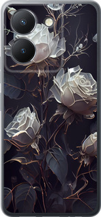 Чехол на Vivo Y36 5G Розы 2 5550u-3135 (Черный)