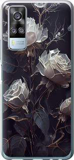 Чехол на Vivo Y51 2020 Розы 2 5550u-2241 (Черный)