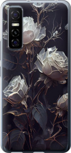 Чехол на Vivo Y73S Розы 2 5550u-2159 (Черный)