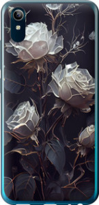 Чехол на Vivo Y91C Розы 2 5550u-1762 (Черный)