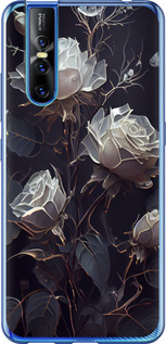 Чохол на Vivo V15 pro Рози 2 5550t-1763 (Чорний)