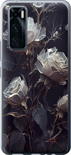 Чехол на Vivo V20 SE Розы 2 5550u-2128 (Черный)