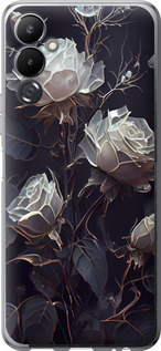 Чехол на Tecno Pova 4 LG7n Розы 2 5550u-2967 (Черный)
